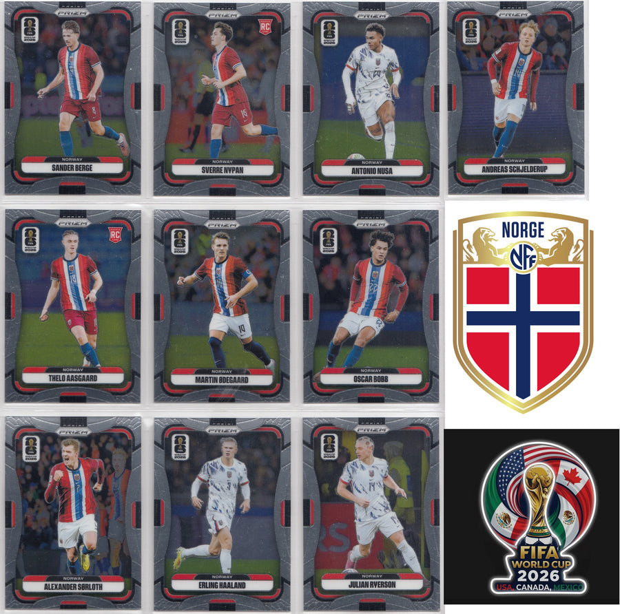 000. NORWAY - KOMPLETT LAGSETT - PANINI PRIZM FIFA WORLD CUP 2026