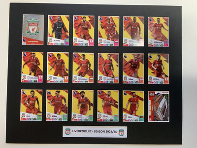 LIVERPOOL -  FOTBALLKORT MONTASJE - PREMIER LEAGUE 2024/25 - FERDIG INNRAMMET