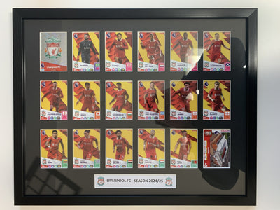 LIVERPOOL -  FOTBALLKORT MONTASJE - PREMIER LEAGUE 2024/25 - FERDIG INNRAMMET