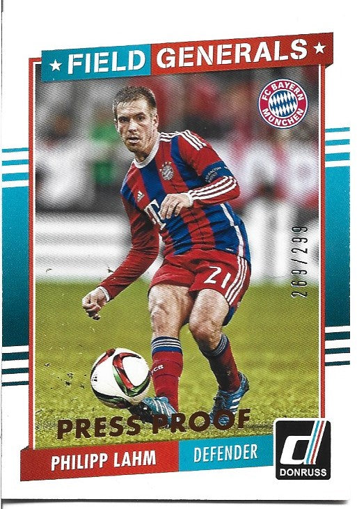 11. PHILIPP LAHM - BAYERN MUNCHEN - FIELD GENERALS - BRONZE PRESS PROOF #299