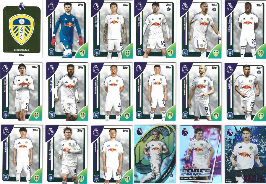 LEEDS UNITED - KOMPLETT LAGSETT - TOPPS PREMIER LEAGUE 2025/26