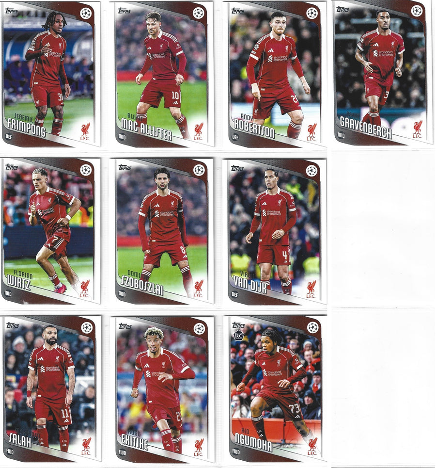 LIVERPOOL - KOMPLETT LAGSETT - TOPPS UCC FLAGSHIP 2025/26