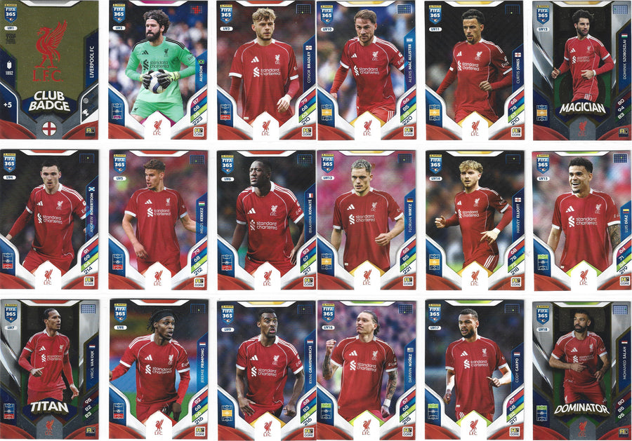 LIVERPOOL FC - KOMPLETT SETT MED PANINI ADRENALYN XL FIFA 365 - 2026
