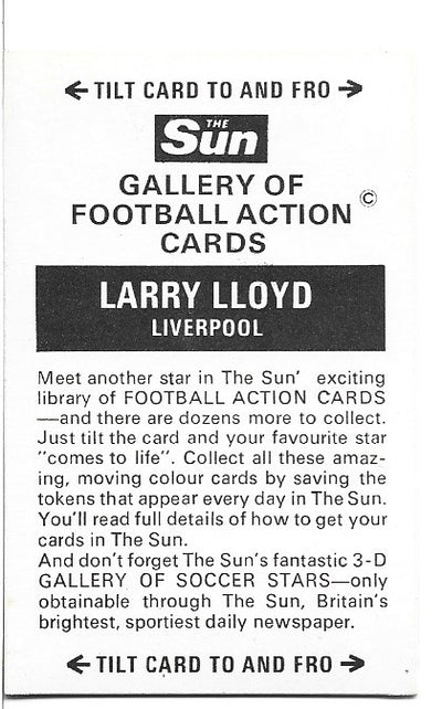 LARRY LLOYD - LIVERPOOL - THE SUN 3D-CARD