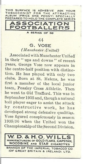 41. G. VOSE - MANCHESTER UNITED