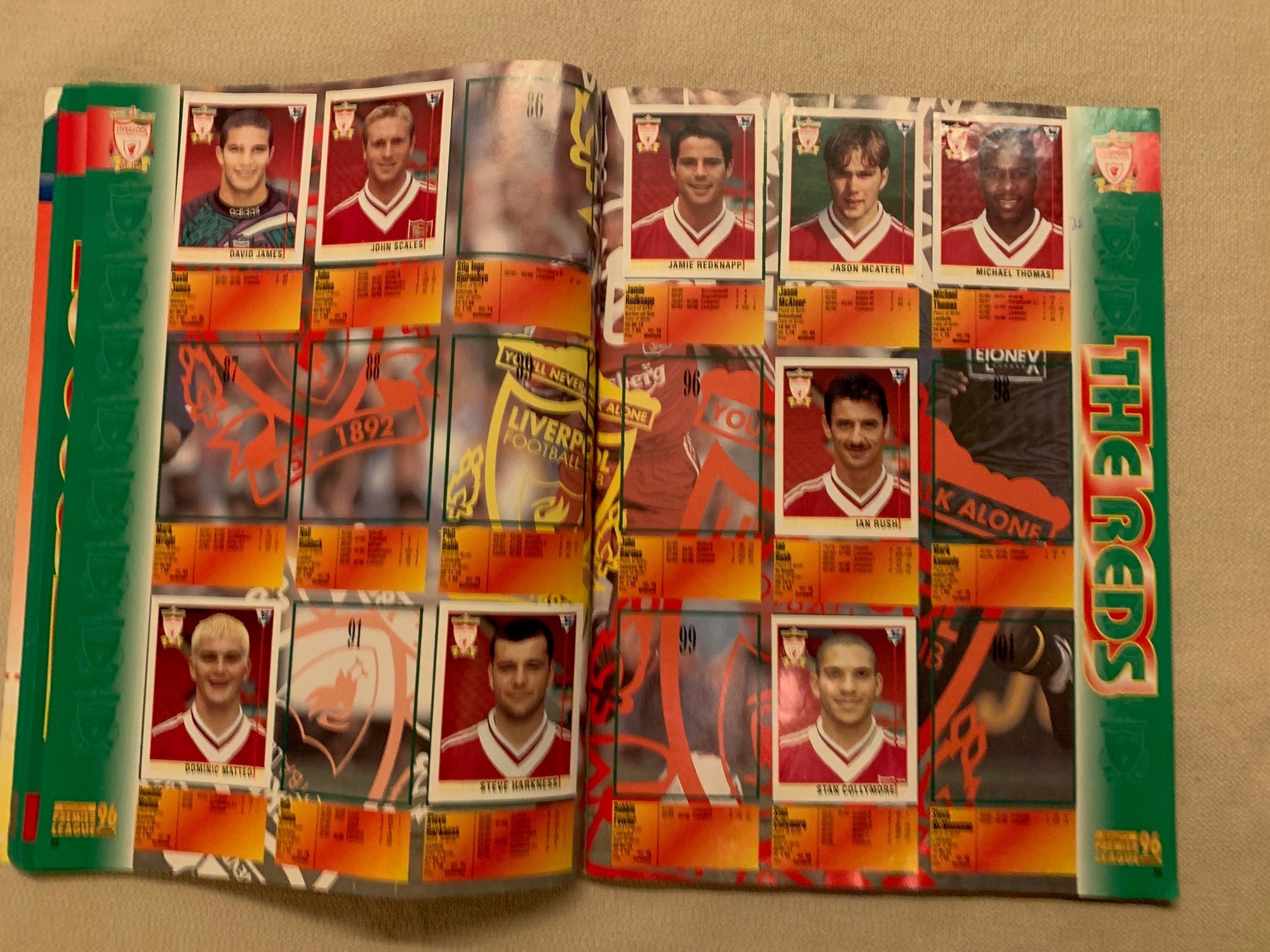 MERLIN`S - PREMIER LEAGUE 96 - STICKER ALBUM