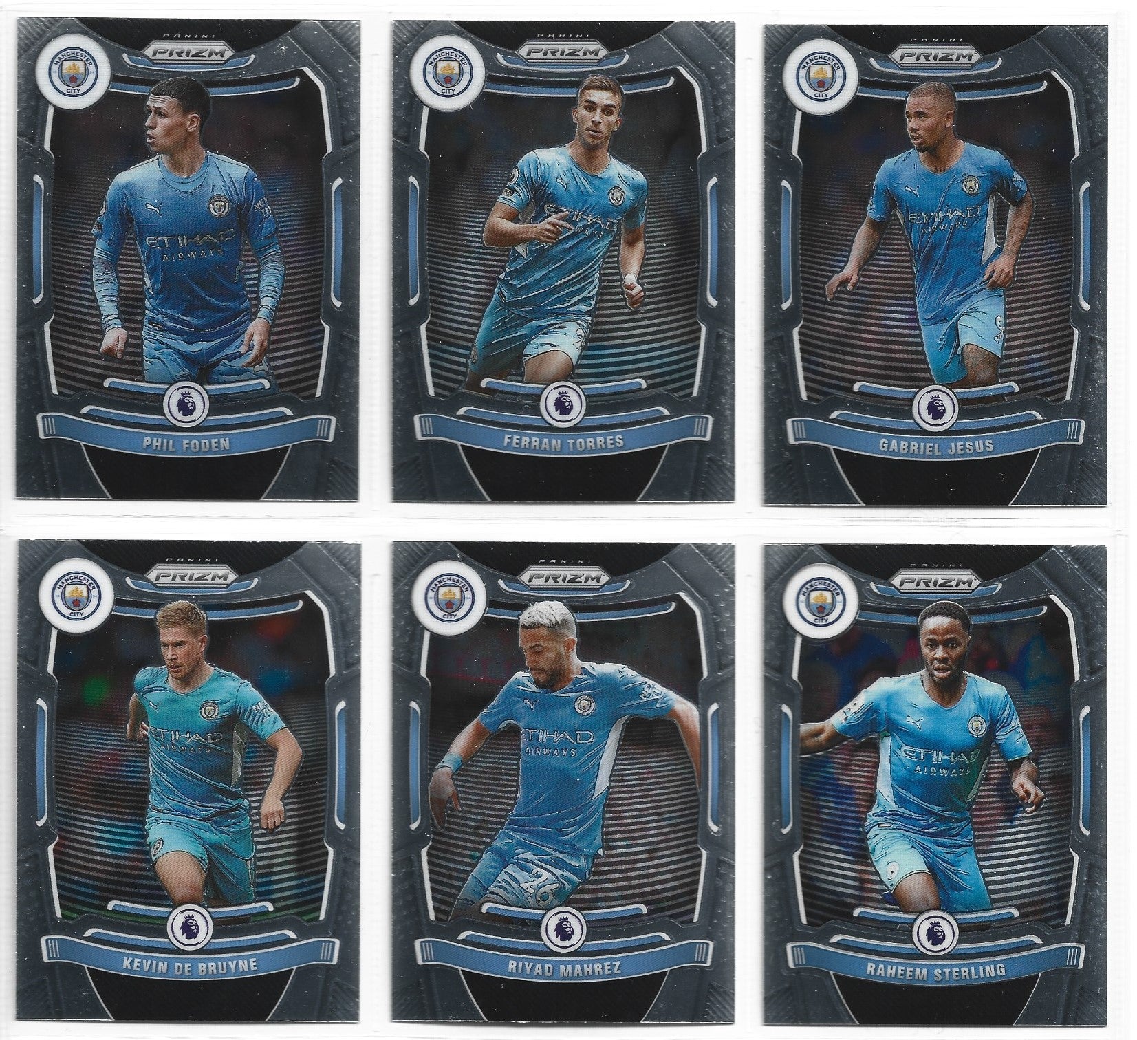 MANCHESTER CITY - PANINI PRIZM PREMIER LEAGUE 2021/22 - KOMPLETT SETT