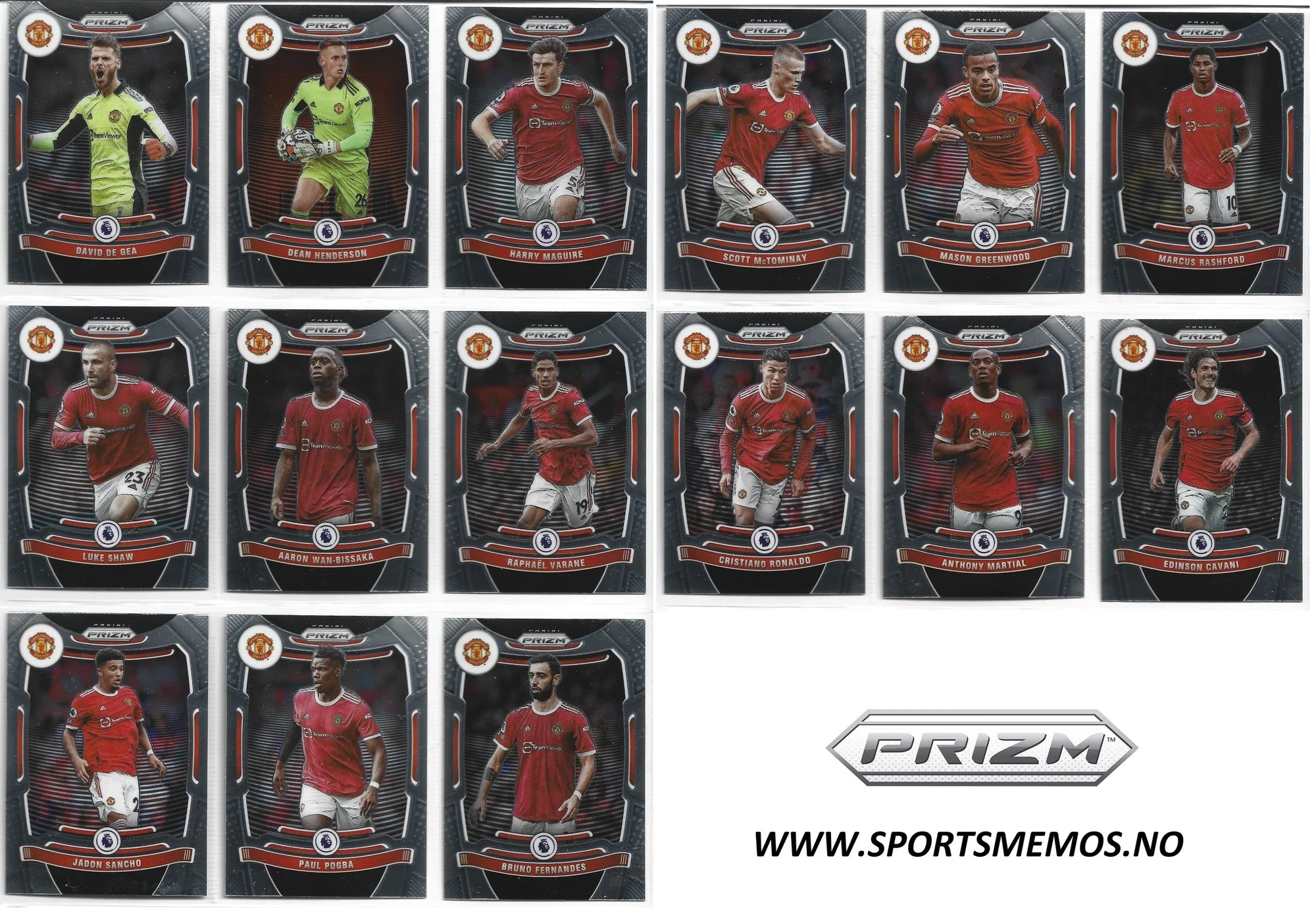 MANCHESTER UNITED - LOT - PANINI PRIZM - 3 LAGSETT
