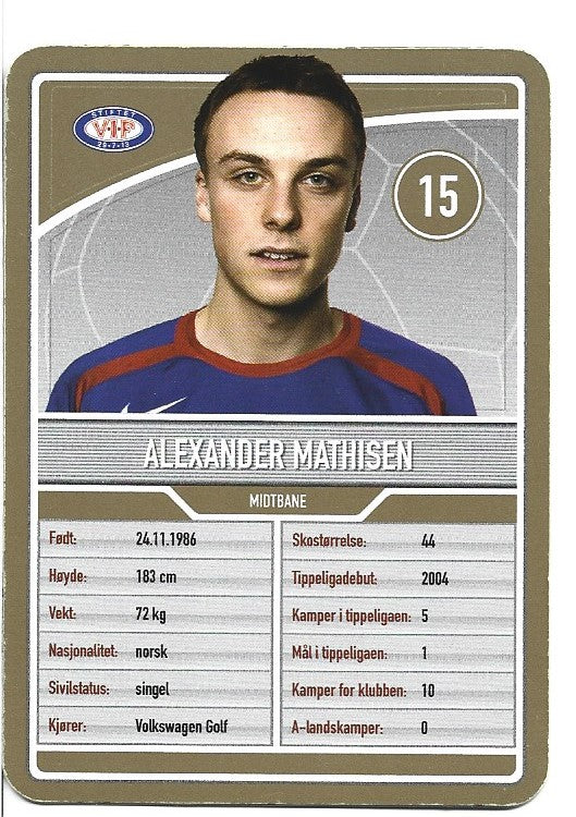 VÅLERENGA IF - ALEXANDER MATHISEN - GULLKORT