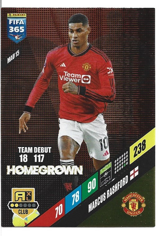 114.  MAU 15.  Marcus Rashford - Manchester United  -  Homegrown