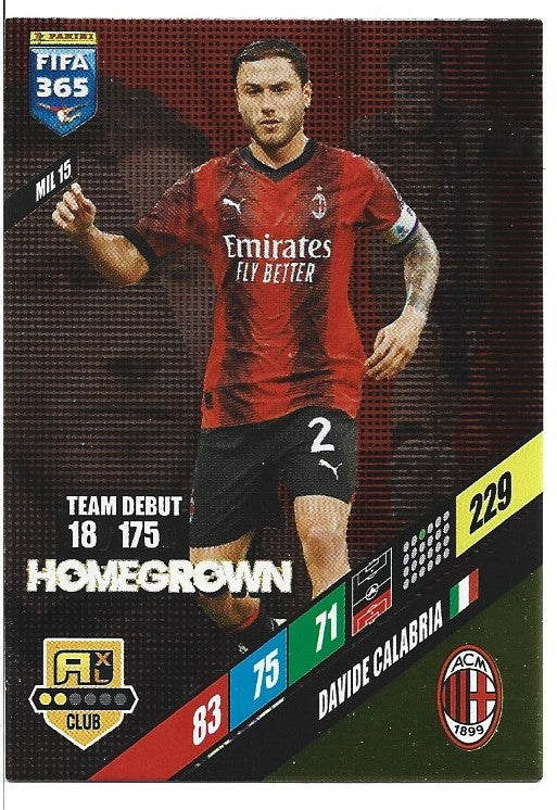 312.  MIL 15.  Davide Calabria - AC Milan  -  Homegrown