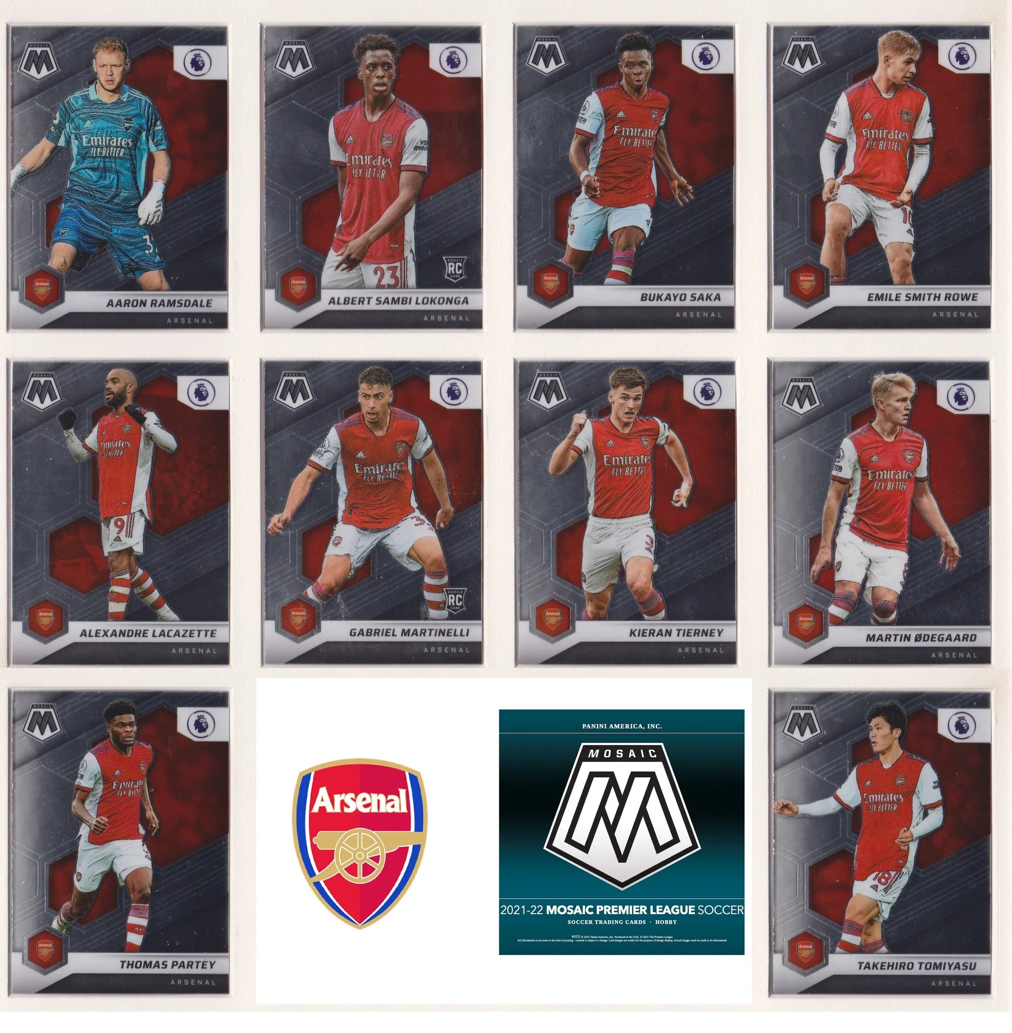ARSENAL - LOT - PANINI MOSAIC PREMIER LEAGUE 2021/22