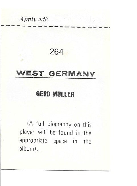 264. GERD MULLER - WEST GERMANY