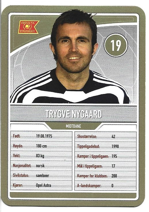 VIKING FK - TRYGVE NYGAARD - GULLKORT