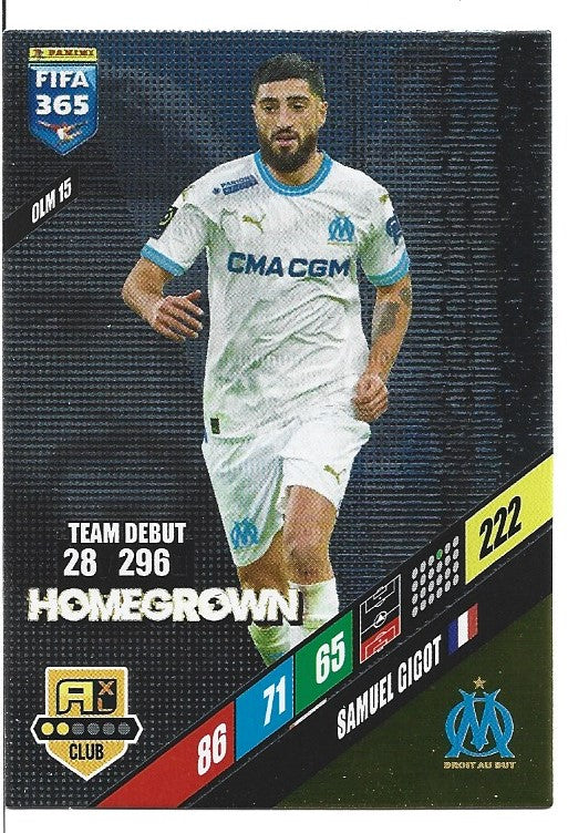 204.  OLM 15.  Samuel Gigot  - Olympique de Marseille -  Homegrown
