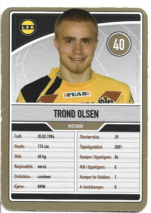 LILLESTRØM SK - TROND OLSEN - GULLKORT