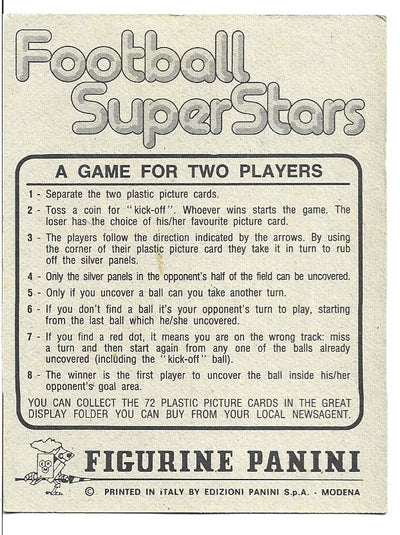 00. PANINI - FOOTBALL SUPERSTARS - SCRATCH CARD GAME - UBRUKT