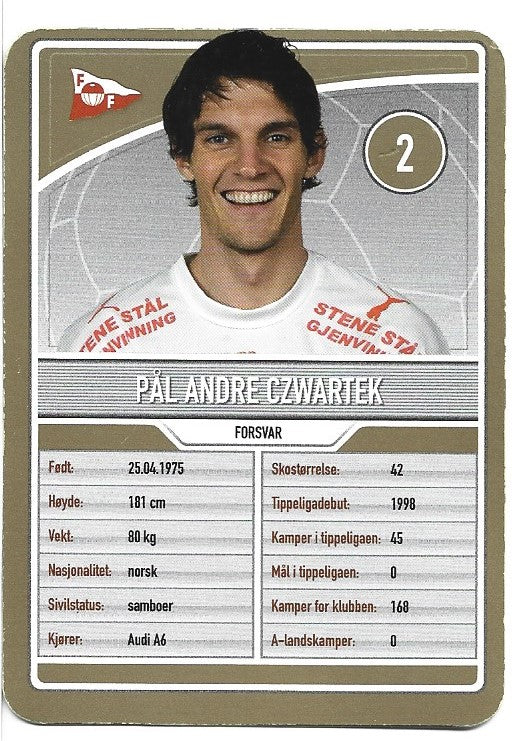 FREDRIKSTAD FK - PÅL ANDRE CZWARTEK - GULLKORT