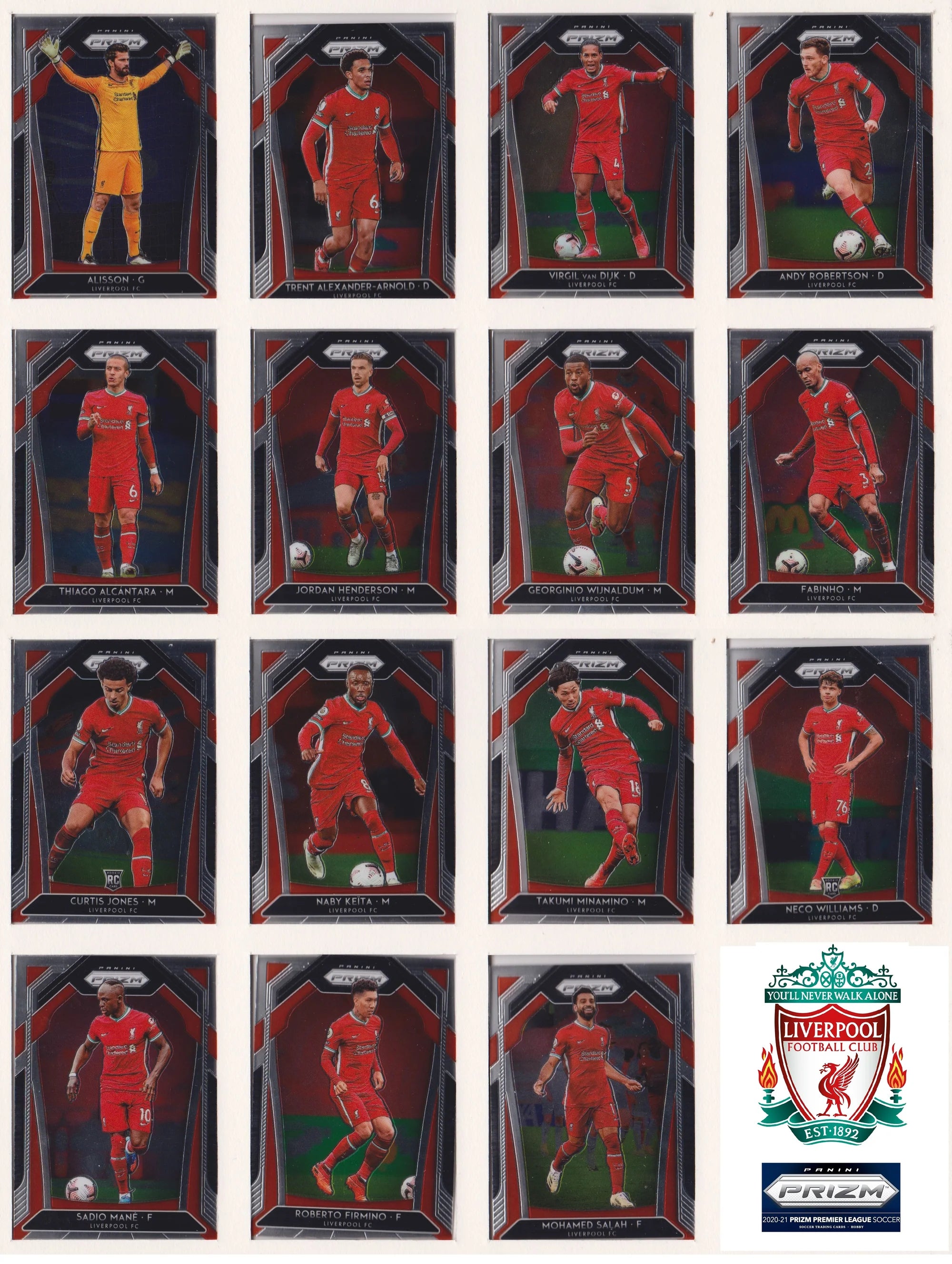 LIVERPOOL LAGSETT - FÅ 3 BETAL FOR 2 - PANINI PRIZM & TOPPS MATCH ATTAX
