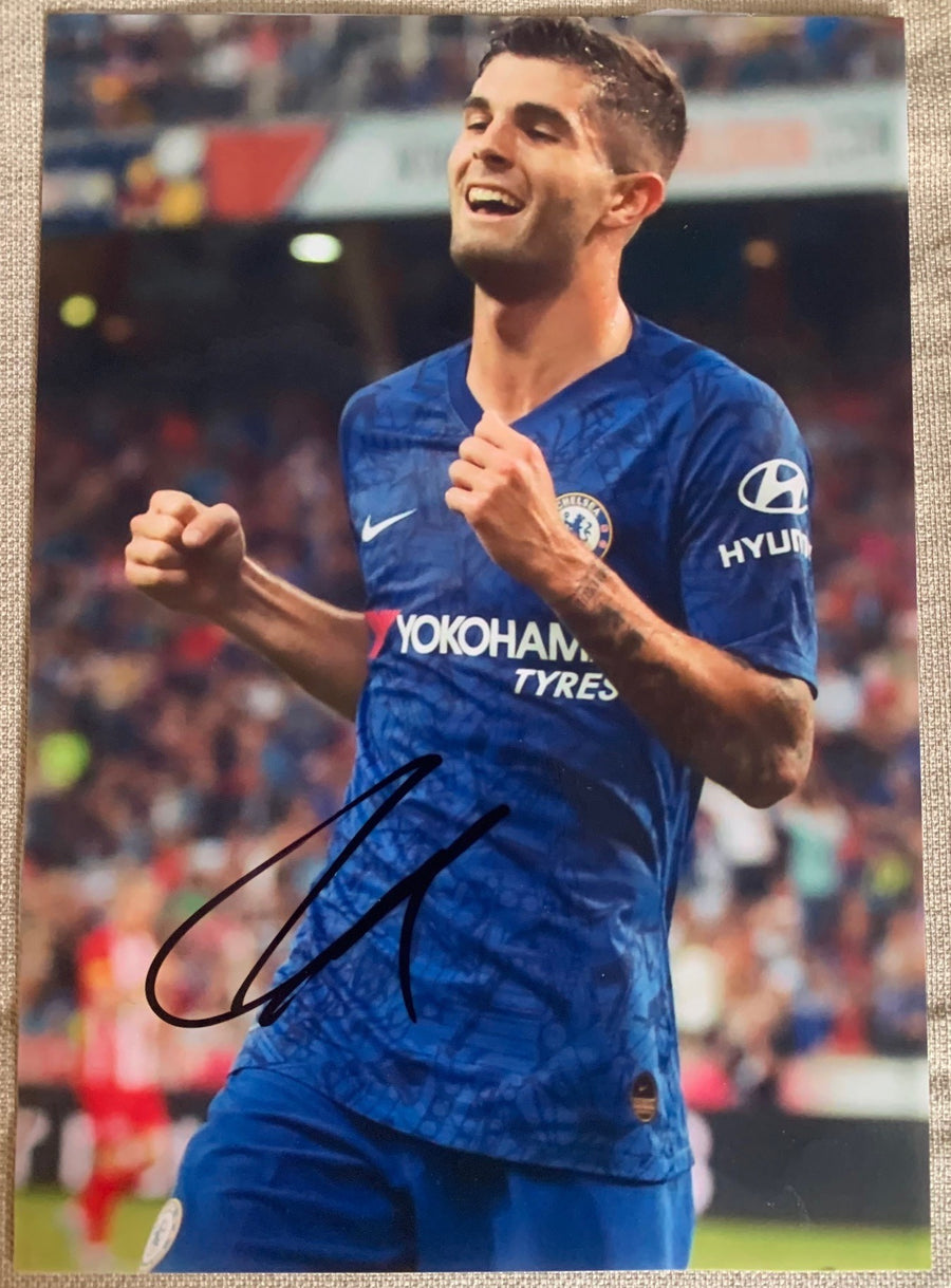 CHELSEA - CHRISTIAN PULISIC - SIGNERT BILDE MED EKTEHETSBEVIS/COA