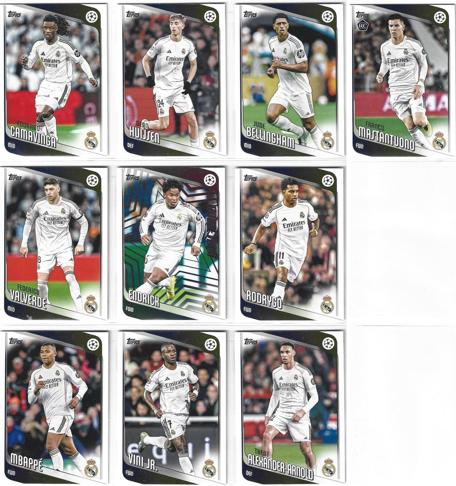 REAL MADRID C.F. - KOMPLETT LAGSETT - TOPPS UCC FLAGSHIP 2025/26