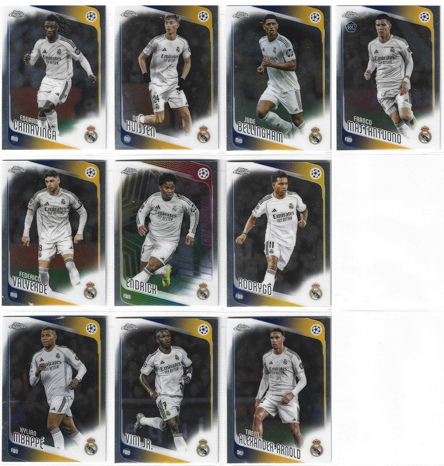 000. REAL MADRID C.F. - TOPPS UCC CHROME 2025/26 - KOMPLETT LAGSETT