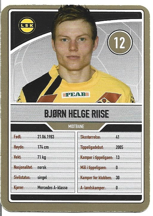 LILLESTRØM SK - BJØRN HELGE RIISE - GULLKORT