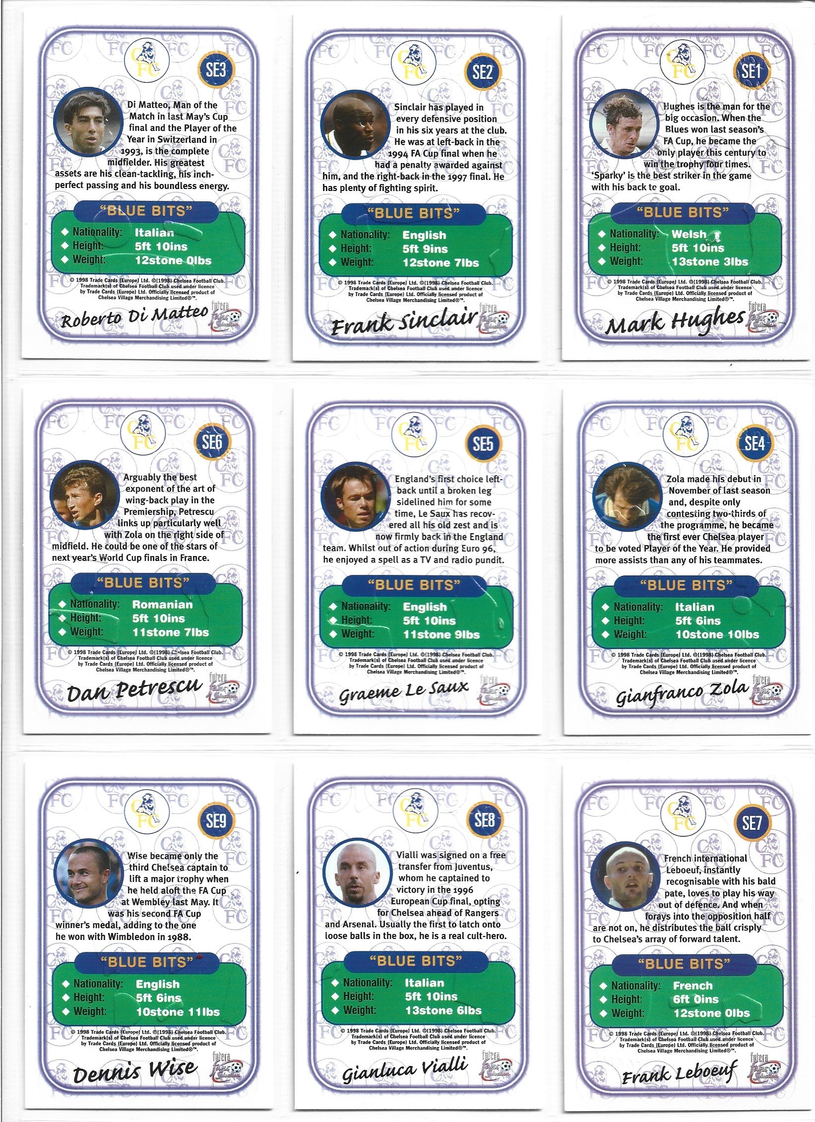 CHELSEA - FUTERA 1997 - SPECIAL EDITION - EMBOSSED