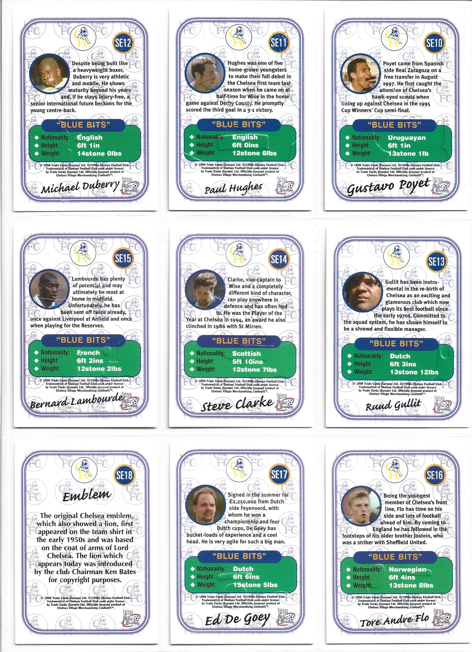 CHELSEA - FUTERA 1997 - SPECIAL EDITION - EMBOSSED