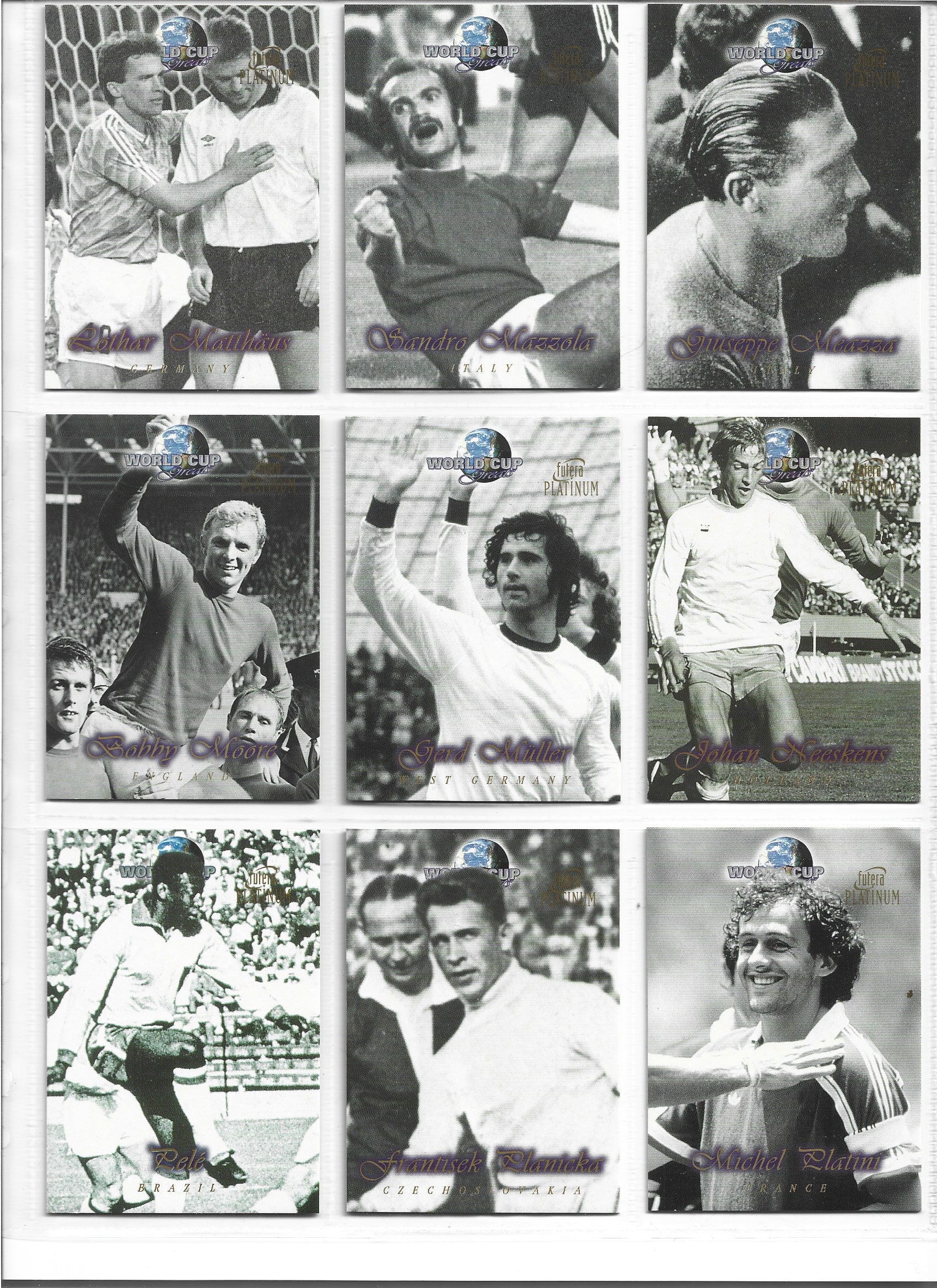 FUTERA PLATINUM WORLD CUP GREATS 1998