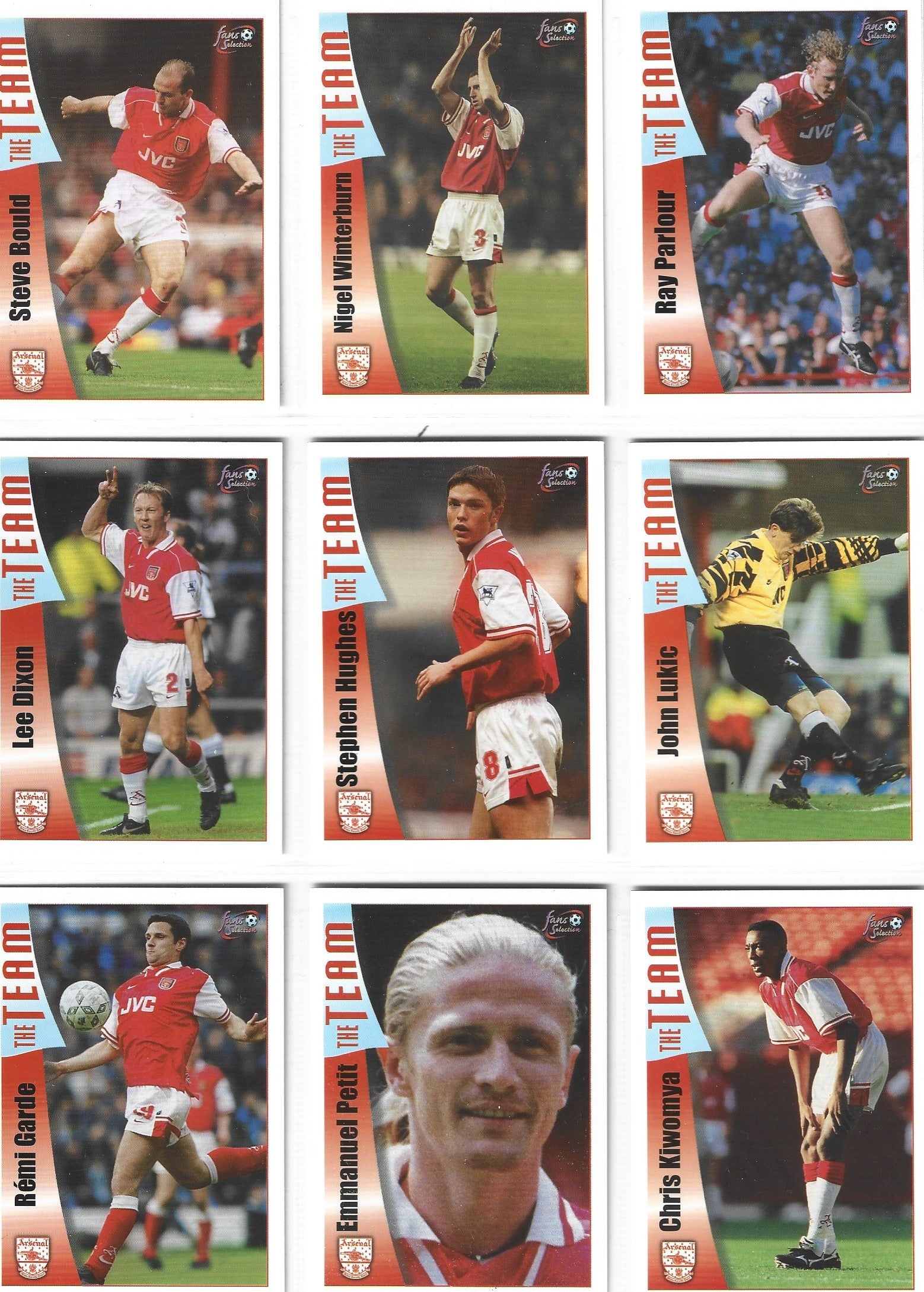 000. KOMPLETT SETT MED ALLE 90 BASE KORTENE - FUTERA FANS SELECTION ARSENAL 1998
