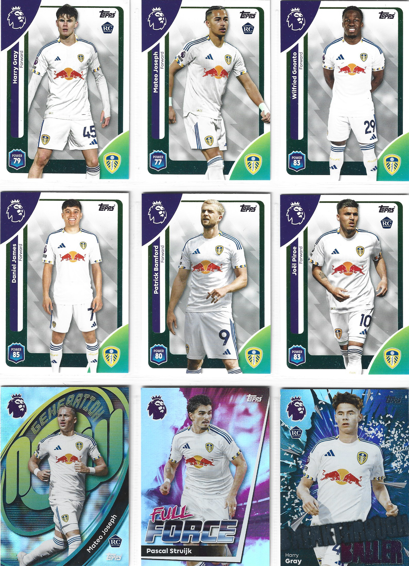 LEEDS UNITED - KOMPLETT LAGSETT - TOPPS PREMIER LEAGUE 2025/26