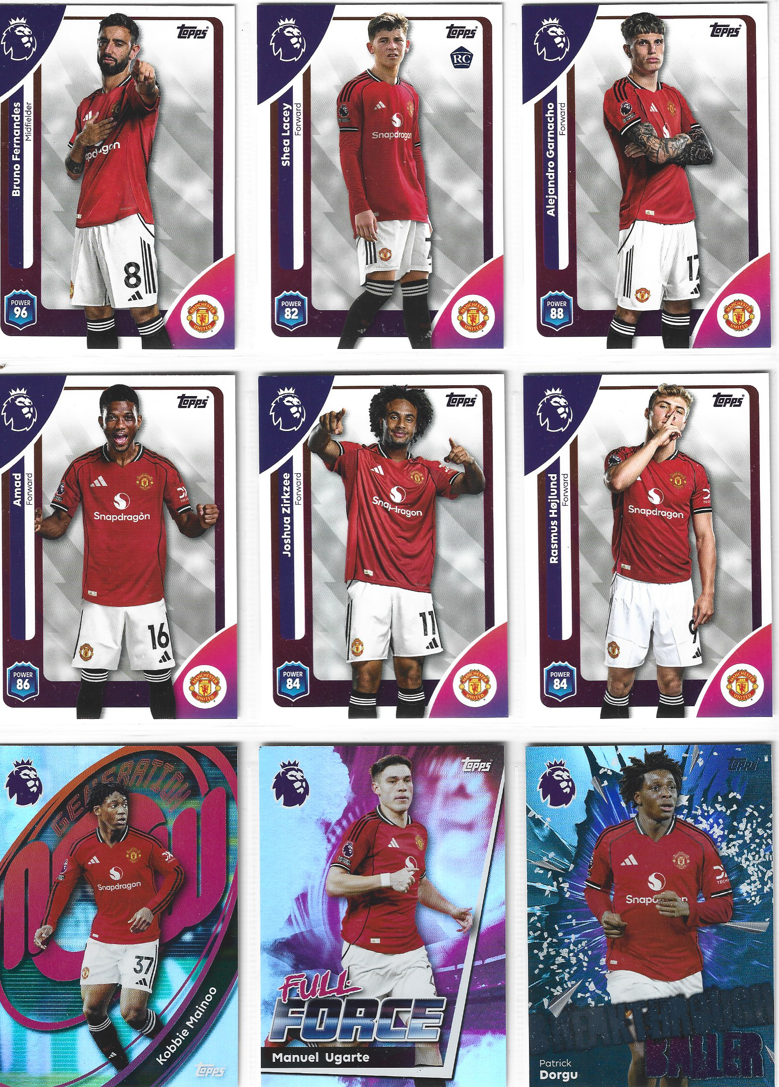 MANCHESTER UNITED - KOMPLETT LAGSETT - TOPPS PREMIER LEAGUE 2025/26