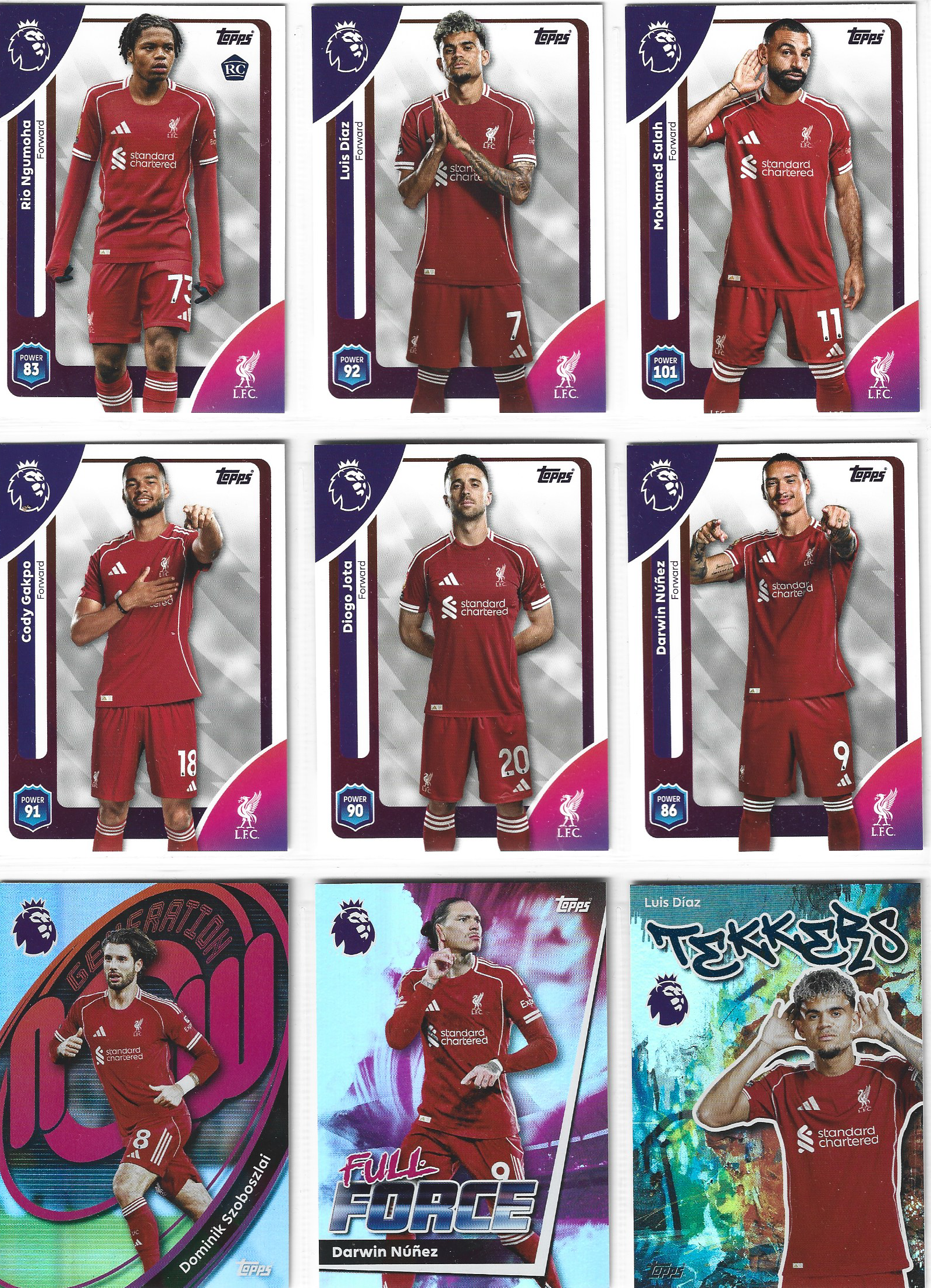 LIVERPOOL FC - KOMPLETT LAGSETT - TOPPS PREMIER LEAGUE 2025/26