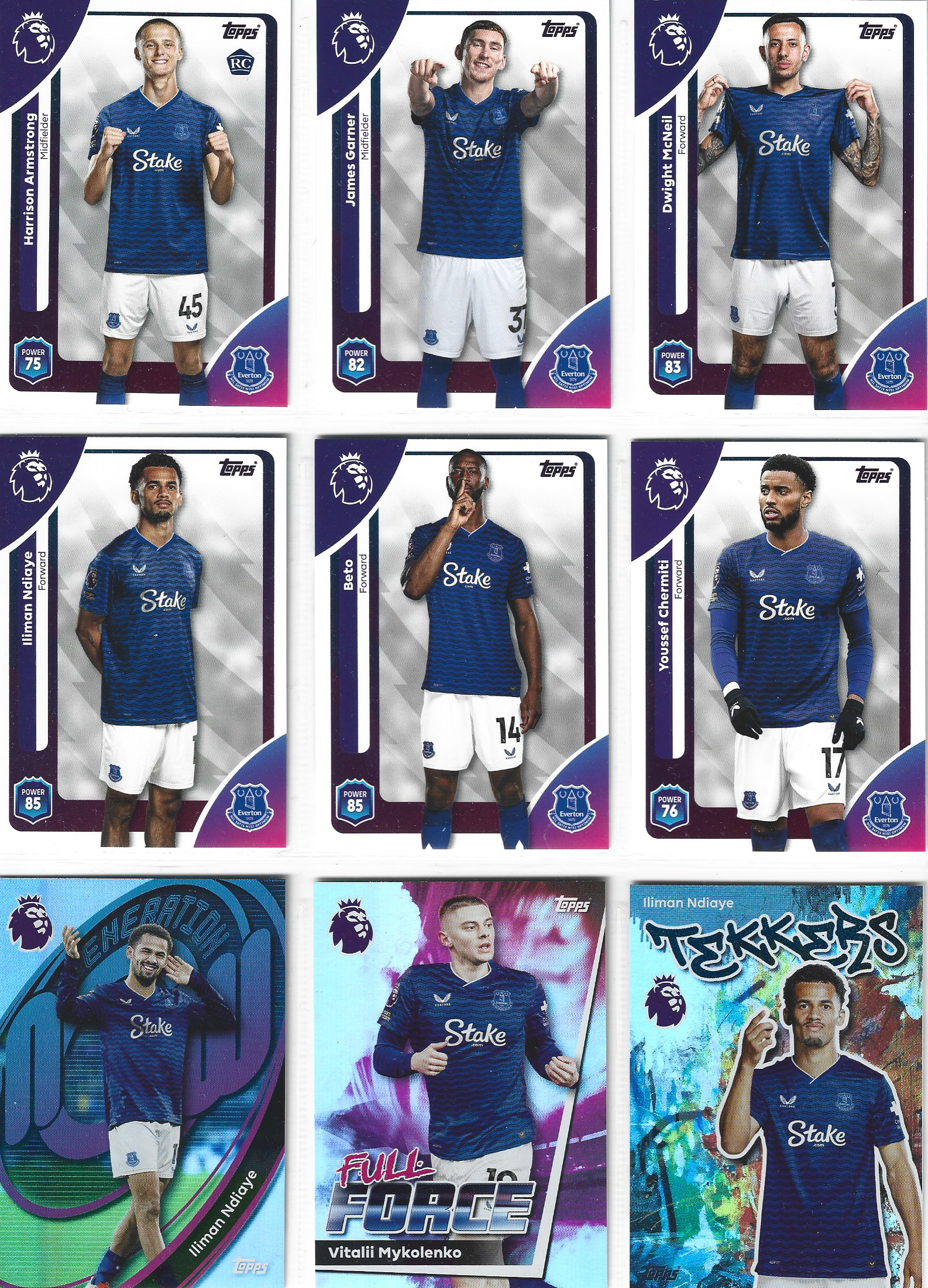 EVERTON - KOMPLETT LAGSETT - TOPPS PREMIER LEAGUE 2025/26