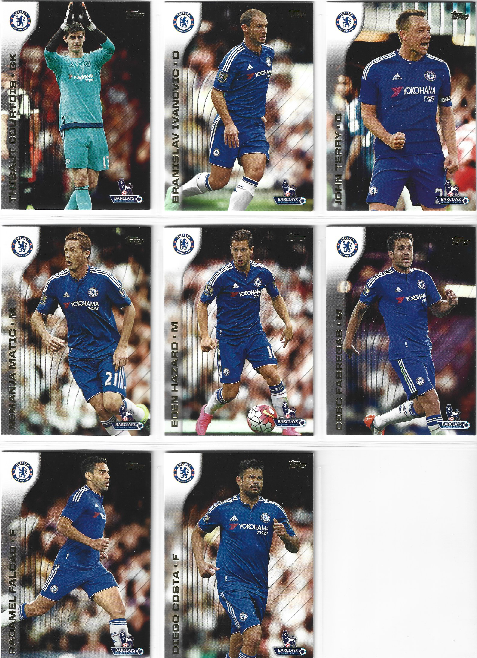 CHELSEA - KOMPLETT LAGSETT - TOPPS PREMIER LEAGUE GOLD 2015