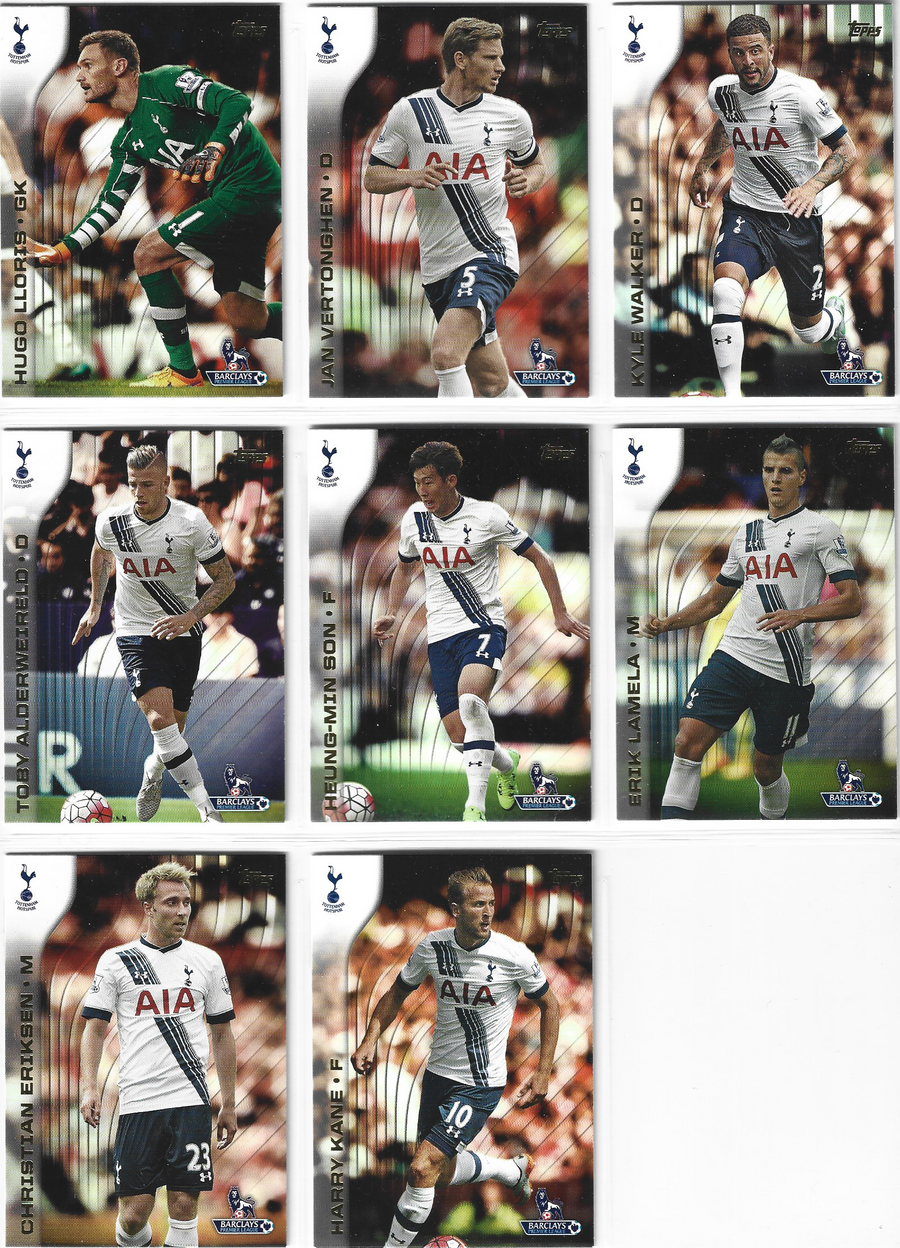 TOTTENHAM HOTSPUR - KOMPLETT LAGSETT - TOPPS PREMIER LEAGUE GOLD 2015