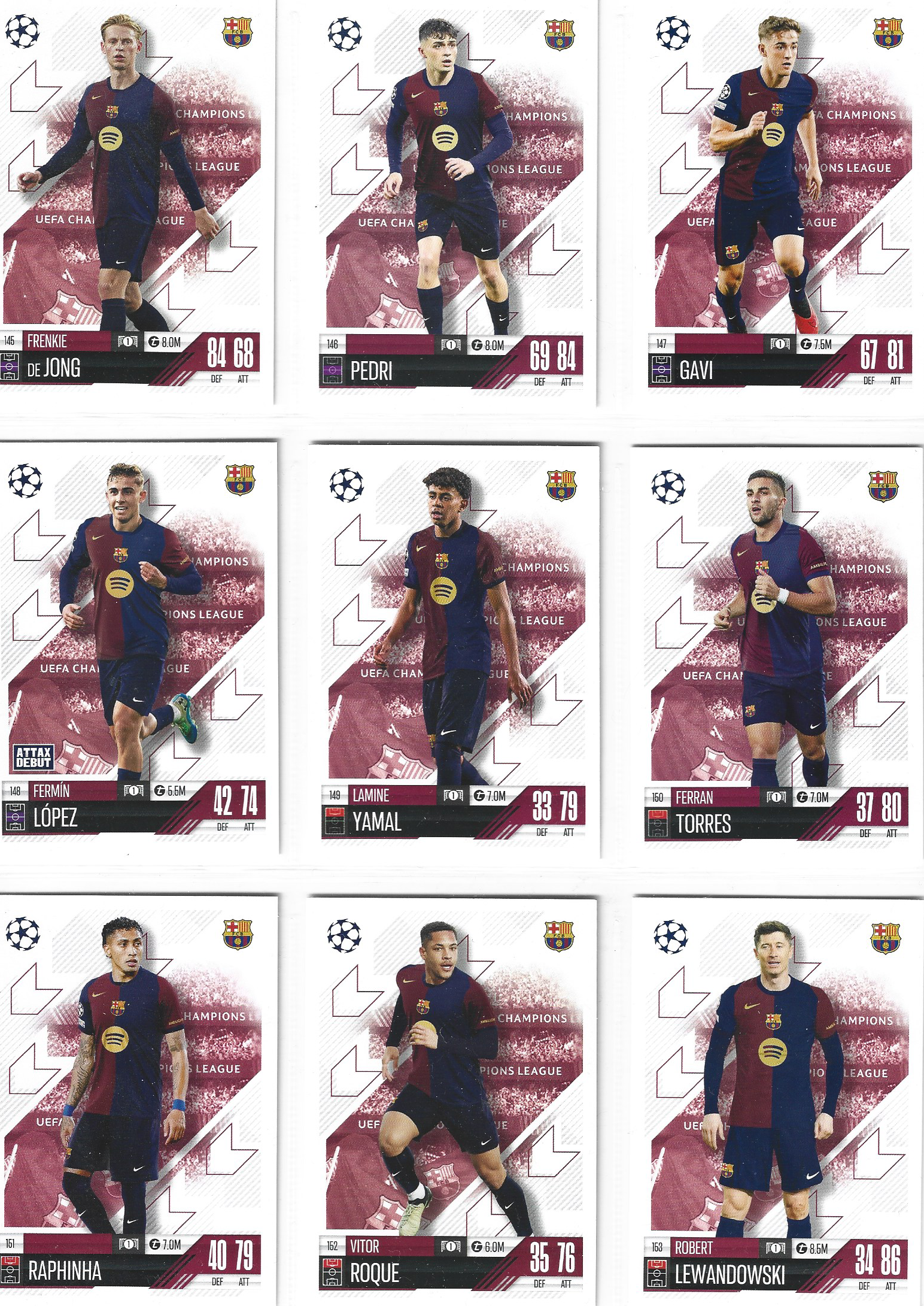 000. BARCELONA - KOMPLETT LAGSETT - TOPPS CHAMPIONS LEAGUE 2024/25
