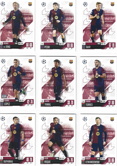 000. BARCELONA - KOMPLETT LAGSETT - TOPPS CHAMPIONS LEAGUE 2024/25