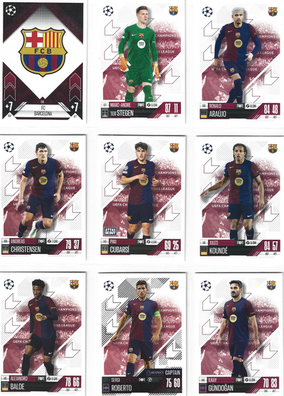000. BARCELONA - KOMPLETT LAGSETT - TOPPS CHAMPIONS LEAGUE 2024/25