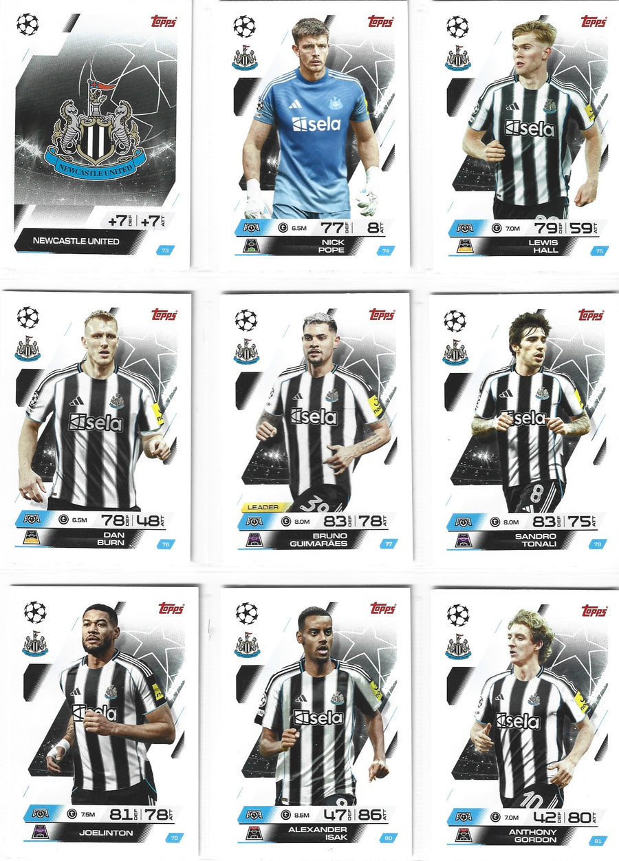 NEWCASTLE UNITED - KOMPLETT LAGSETT - TOPPS CHAMPIONS LEAGUE 2025/26