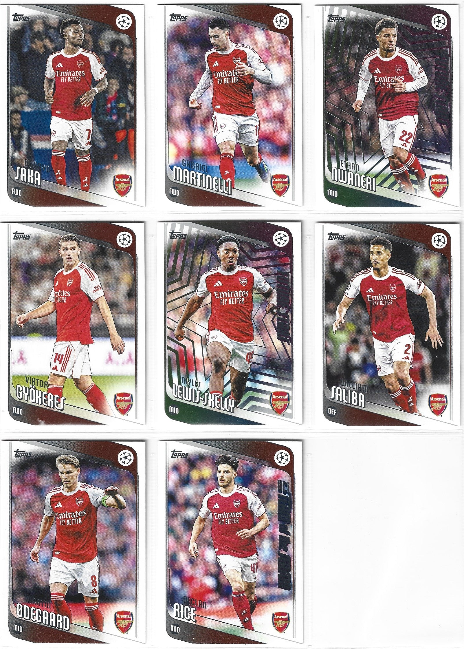 ARSENAL - KOMPLETT LAGSETT - TOPPS UCC FLAGSHIP 2025/26