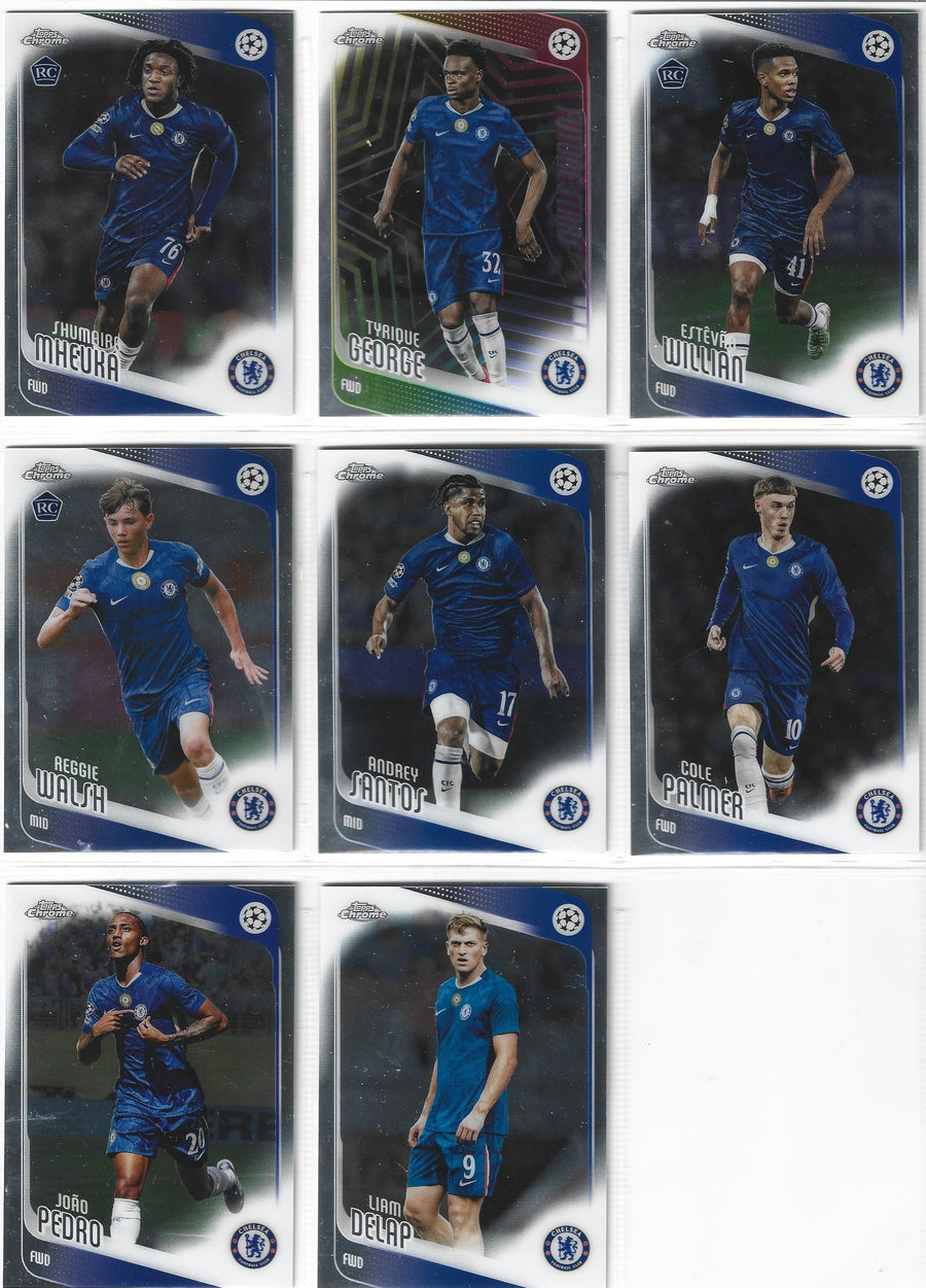 000. CHELSEA FC - TOPPS UCC CHROME 2025/26 - KOMPLETT LAGSETT