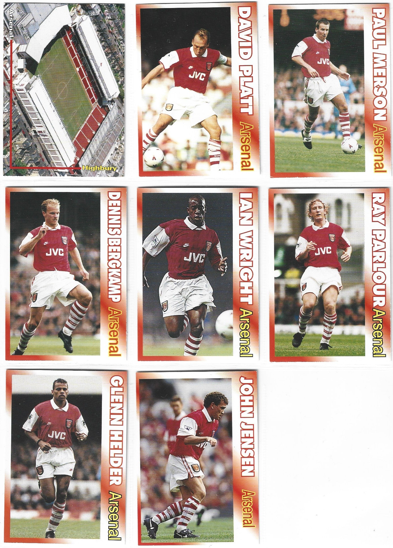 ARSENAL - FKS PUBLISHERS LTD 1995 - KOMPLETT LAGSETT