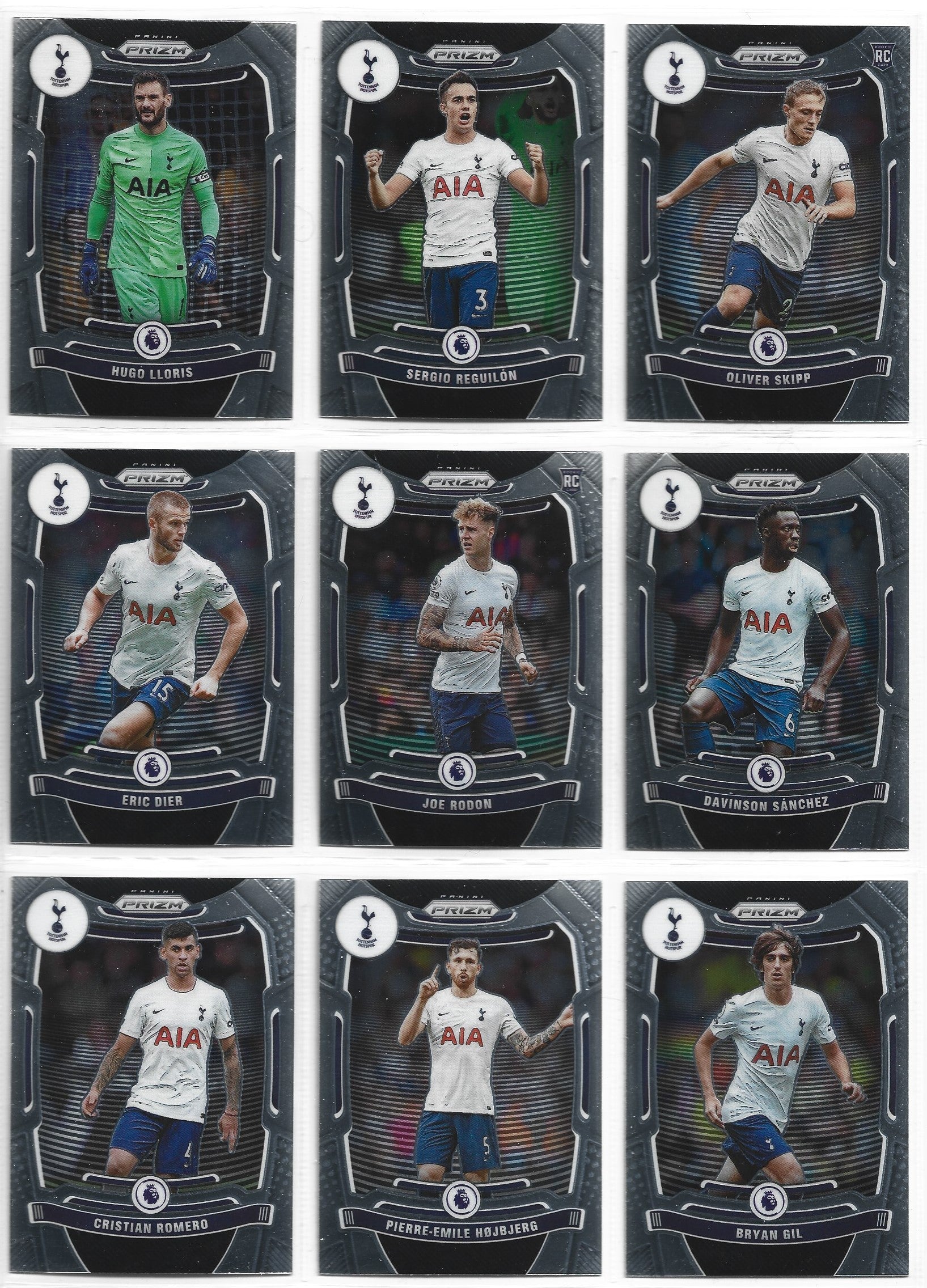 TOTTENHAM HOTSPUR - PANINI PRIZM PREMIER LEAGUE 2021/22 - KOMPLETT SETT