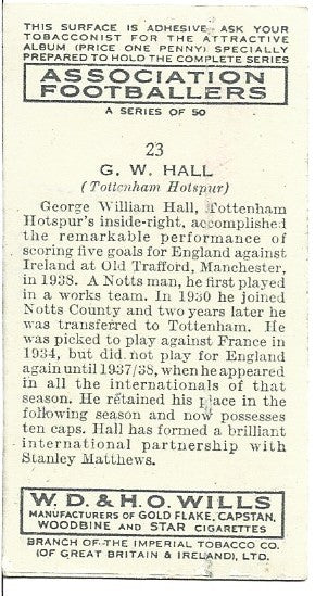 23. G.W. HALL - TOTTENHAM HOTSPUR