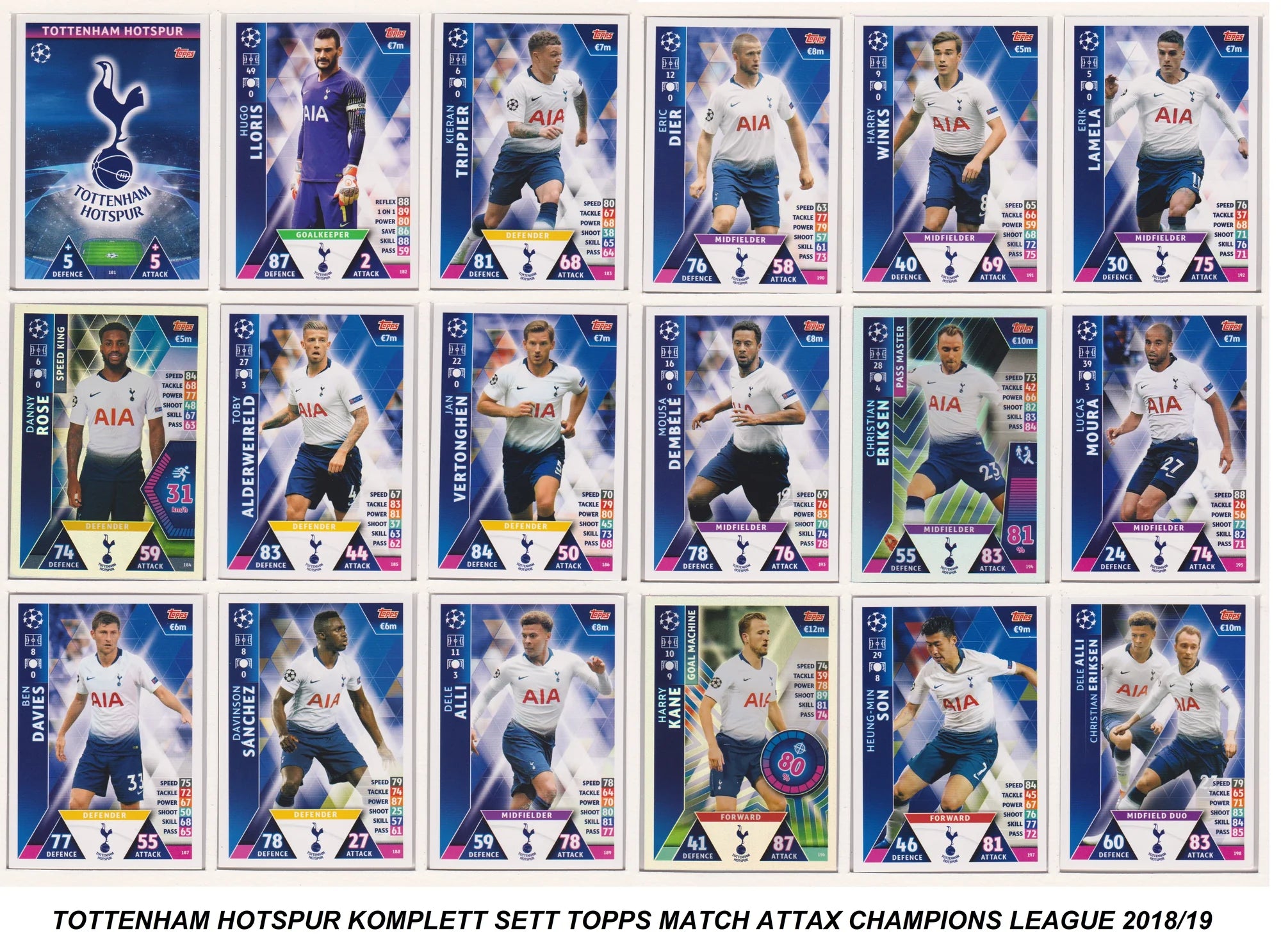 TOTTENHAM HOTSPUR - LOT - CHAMPIONS LEAGUE - 5 ÅRGANGER