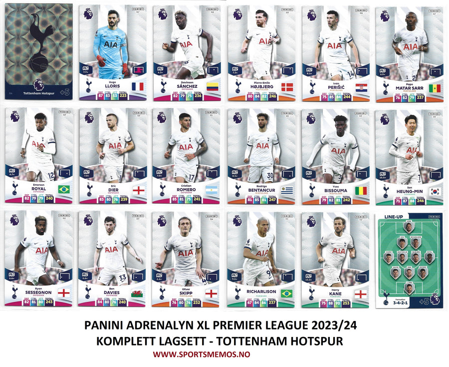000. TOTTENHAM HOTSPUR - KOMPLETT LAGSETT - PANINI ADRENALYN XL PREMIER LEAGUE 2023/24
