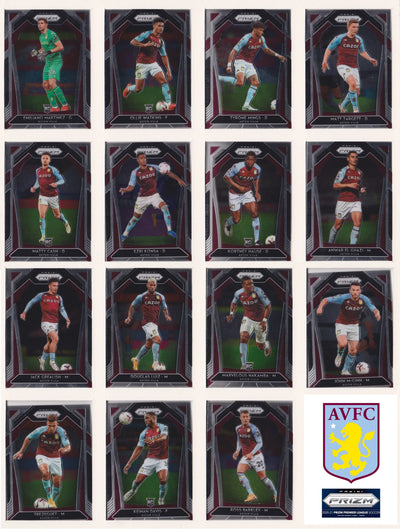ASTON VILLA - "SUPERLOT" - PRIZM 2020/21 - 22 PARALLELLER/INSERTS, NUMMERERT OG 1 LAGSETT