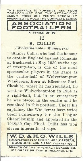 12. S. CULLIS - WOLVERHAMPTON WANDERERS